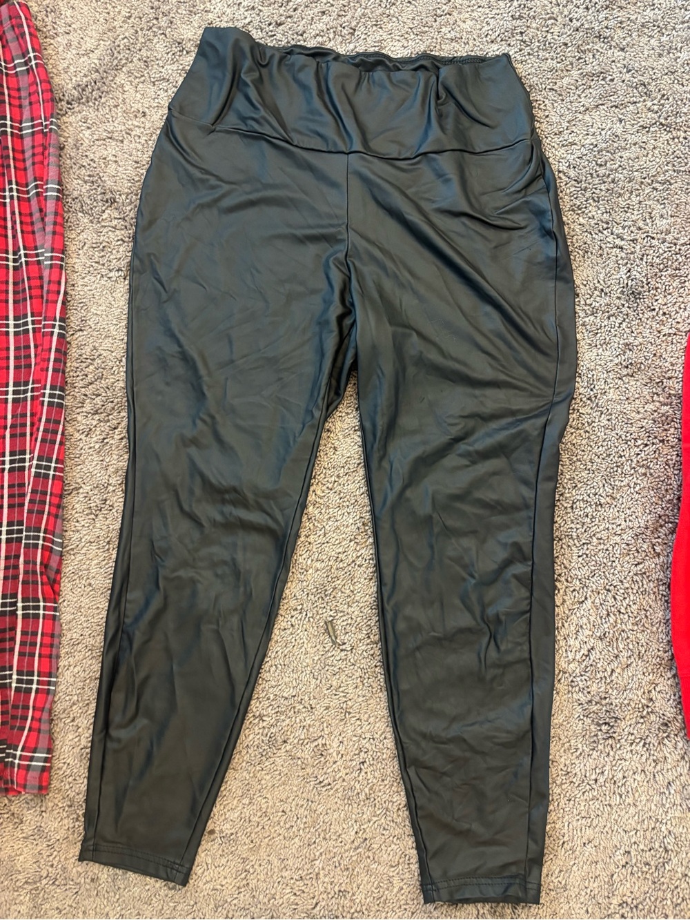 SHEIN Black Faux Leather Leggings